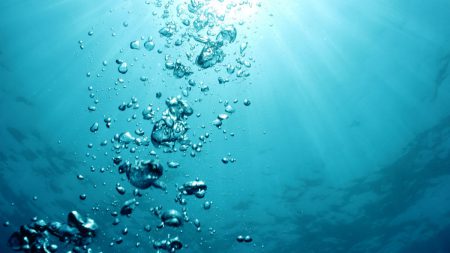 Underwater with bubbles